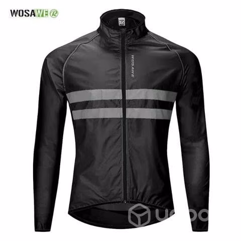 Cortaviento ciclismo negro con reflectante