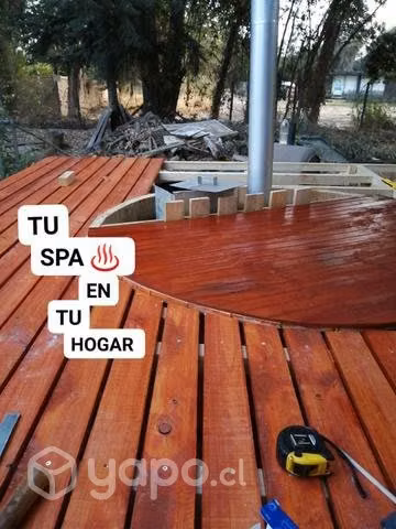 Deck de madera hot tub