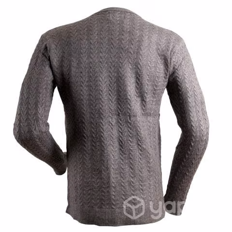 Sweater Cuello Polo Elasticado Gris XL - Imagen 4