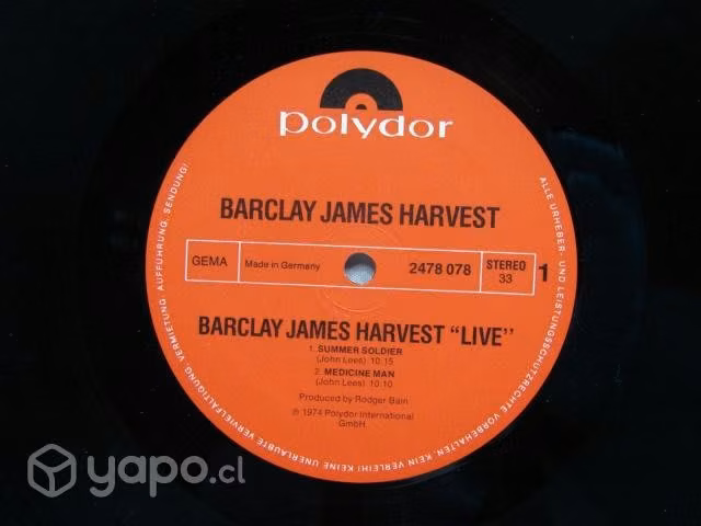Vinilo Doble Barclay James Harvest Live Alemania E
