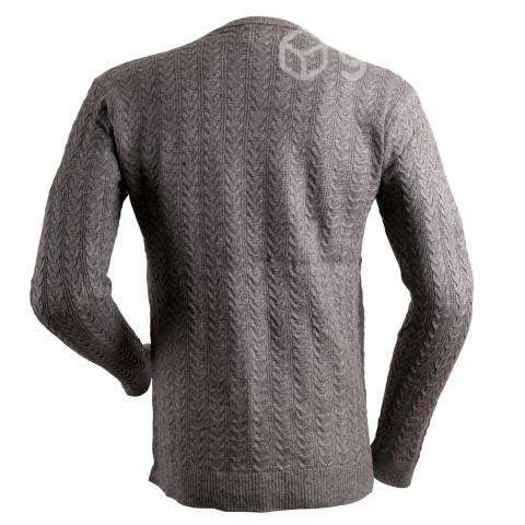 Sweater Cuello Polo Elasticado Gris L - Imagen 4