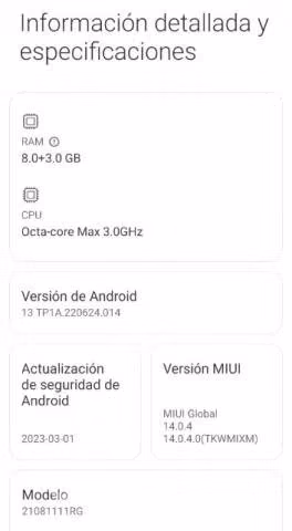 Xiaomi 11t pro sin detalles