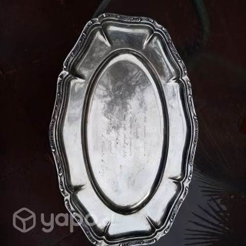 Linda Bandeja de plaque, Muy Antigua, Pesada