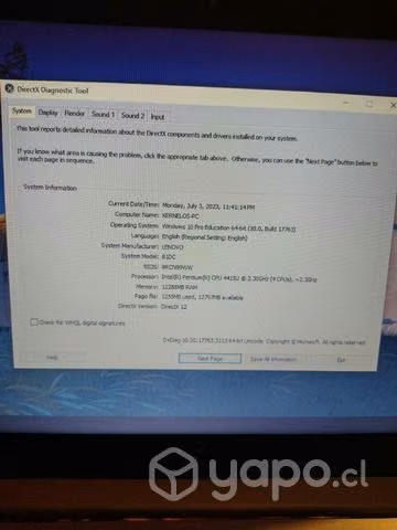 Notebook Lenovo