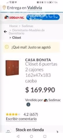 Closet está en su caja