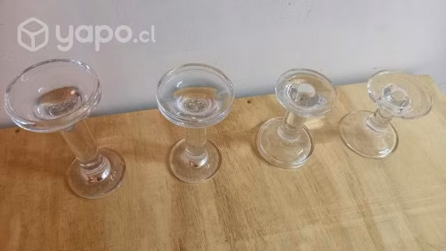 Set bases dulces candelabros cristal doble funcion