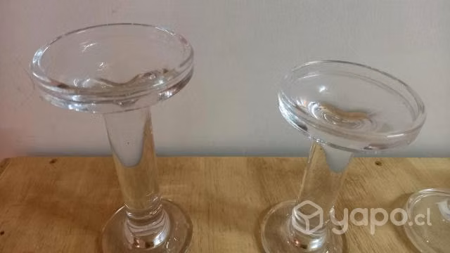 Set bases dulces candelabros cristal doble funcion