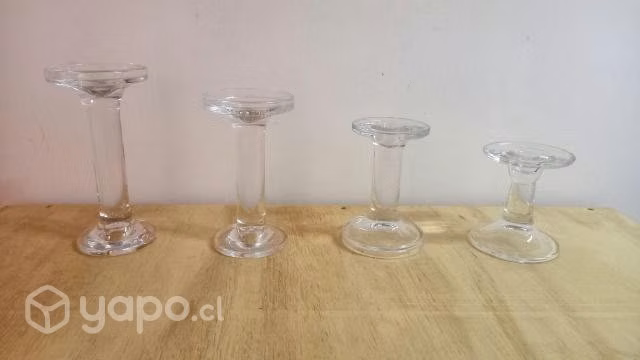 Set bases dulces candelabros cristal doble funcion