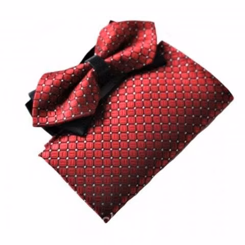 Set corbatín humita + pañuelo color rojo Italiano