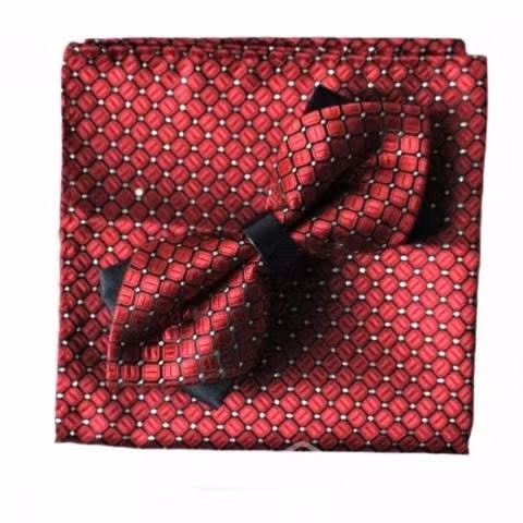 Set corbatín humita + pañuelo color rojo Italiano
