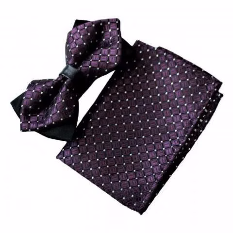 Set corbatín humita + pañuelo color violeta - Imagen 3