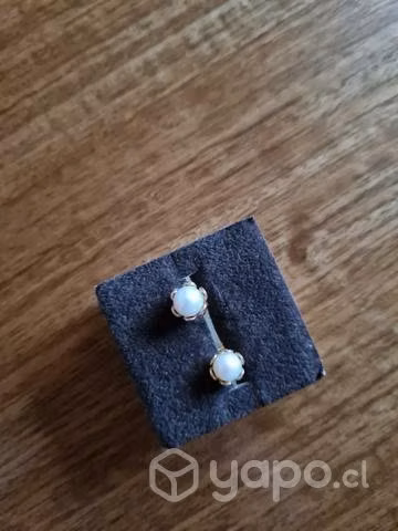 Hermosos aros nuevos 18 KT PERLA CULTIVADA CANASTI