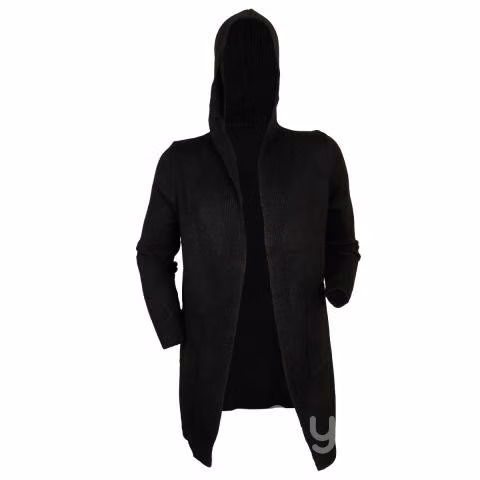Chaleco Negro XXL Con Gorro Largo Grueso 8811
