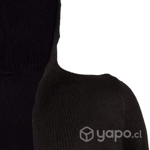 Chaleco Negro XXL Con Gorro Largo Grueso 8811