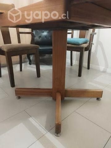 Mesa redonda comedor extensible madera encina - Imagen 3