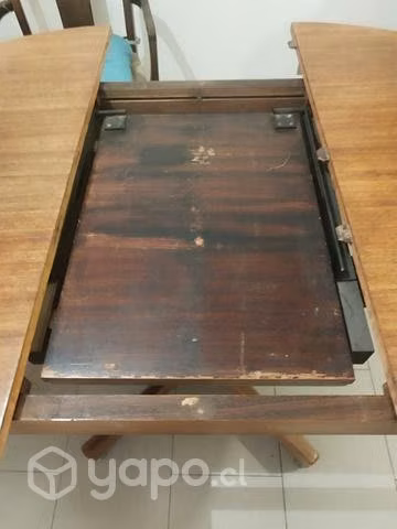 Mesa redonda comedor extensible madera encina - Imagen 2