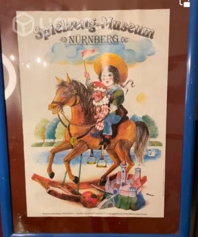 Antiguo afiche Alemán del museo de los juguetes