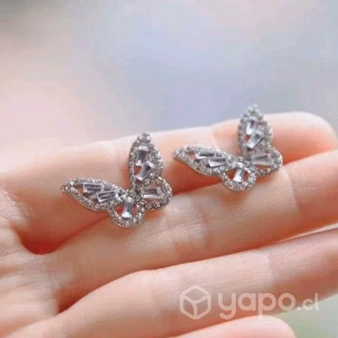 Aros mariposas circones brillantes