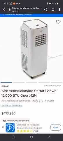 Acondicionador de Aire Frio/Calor Portatil 12000