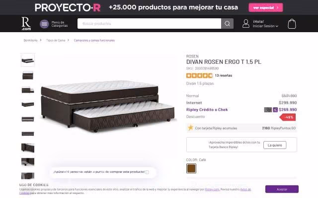 Cama nido 1.5 plaza rosen
