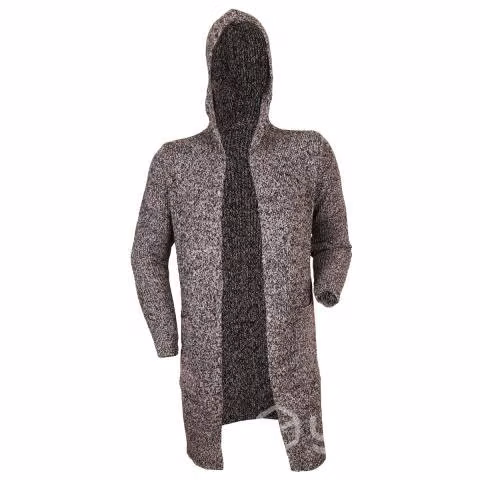 Chaleco Gris L Con Gorro Largo Grueso Moderno 8811