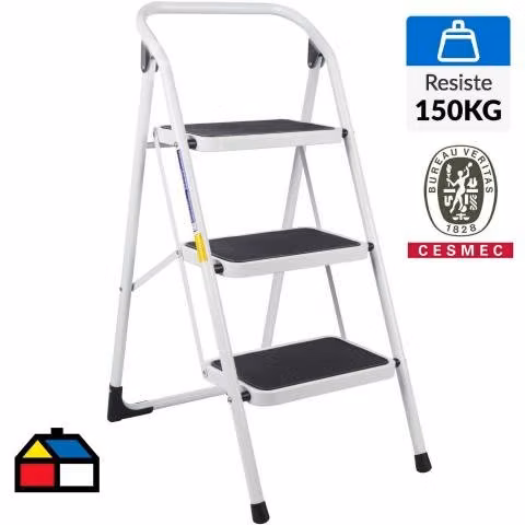 Escala 108 cm 3 peldaños negro