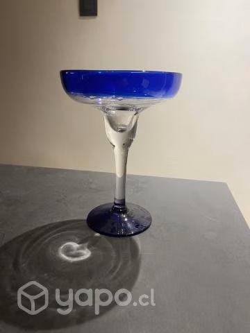 Copa margarita borde azul