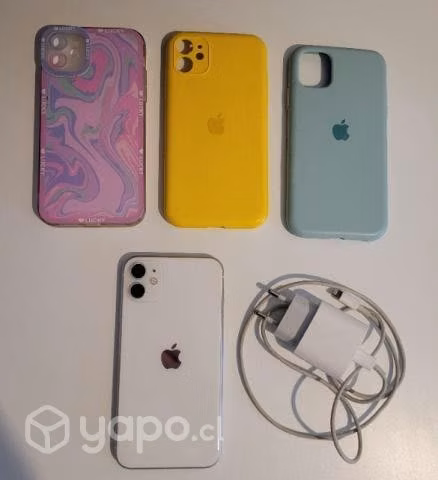 IPhone 11 , 128 gb + cargador original + carcasas