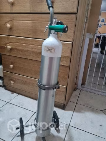 Tubo de oxígeno con carro y regulador - Imagen 2
