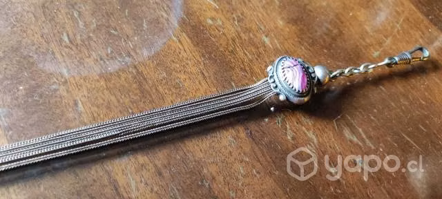 Antigua cadena de plata leontina para reloj