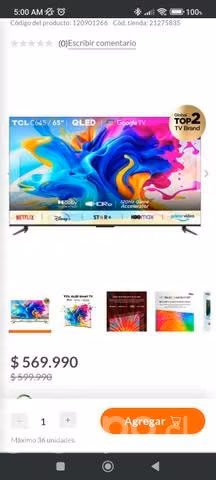 Qled tcl 65"