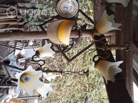Set de lampara y aplique de bronce