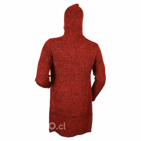 Chaleco Burdeo XL Con Gorro Largo Grueso 8811