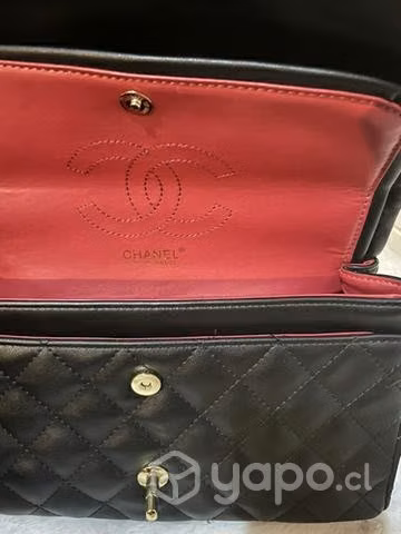 Bolso cuero Chanel piel caviar negro