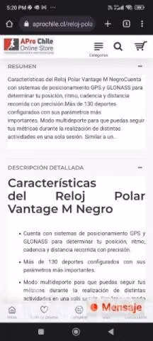 Reloj polar vantage M