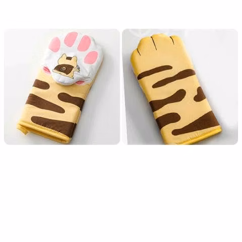 Guante de cocina patita de gato horno neko