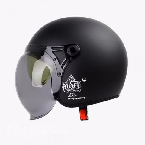 Casco moto shaft 121 scrambler chopper solid silve