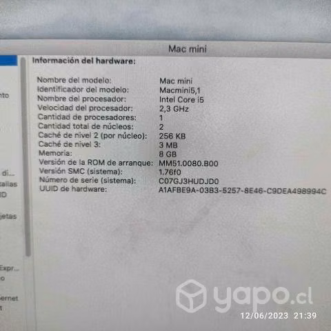 Mac Mini Procesador i5 - 8 Gb Ram SSD 250 Gb - Imagen 6