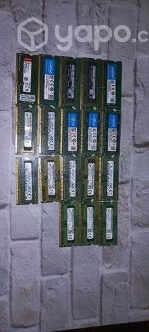 Memorias Ram DDR3 4GB/DDR4 4GB. NOTEBOOOK