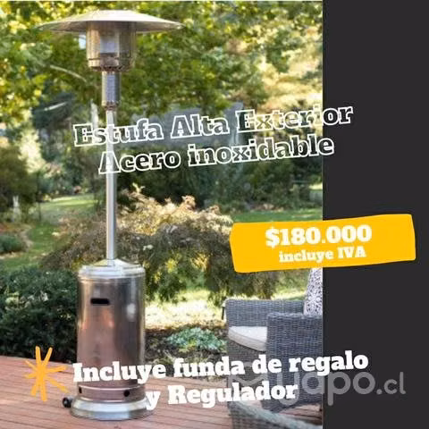 Estufa baja exterior de acero inoxidable