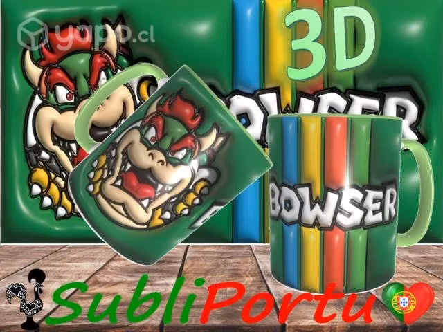 Tazas O Tazones Diseño 3D De Super Mario Bros, Lui