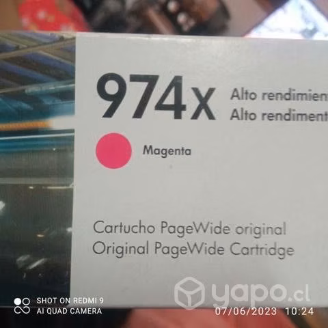 Tinta HP 974x magenta original de alta
