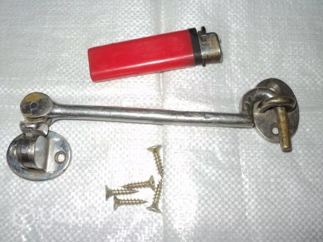 Antiguo Cerrojo De Puerta, Bronce Cromado