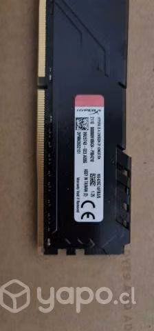 Memoria Ram HyperX® fury blackDDR4 8GB 2666MHz