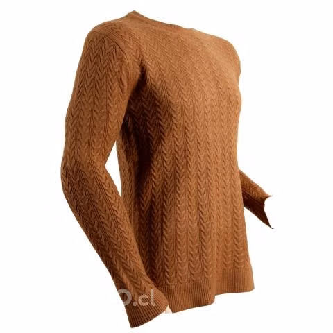 Sweater Cuello Polo Café Elasticado XXL