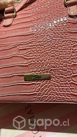 Cartera de cuero Sei rosada NUEVA - Imagen 3