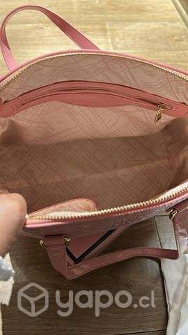 Cartera de cuero Sei rosada NUEVA - Imagen 4