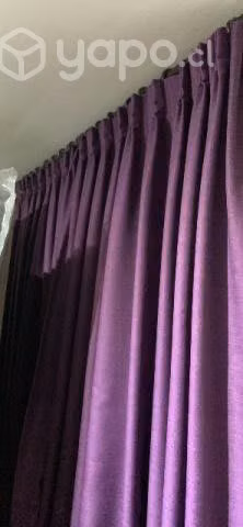 Cortinas black out, vicillo y rieles de madera usa