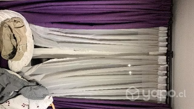 Cortinas black out, vicillo y rieles de madera usa
