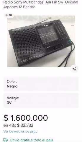 Radio Sony Multibandas Am Fm Sw Original Japones